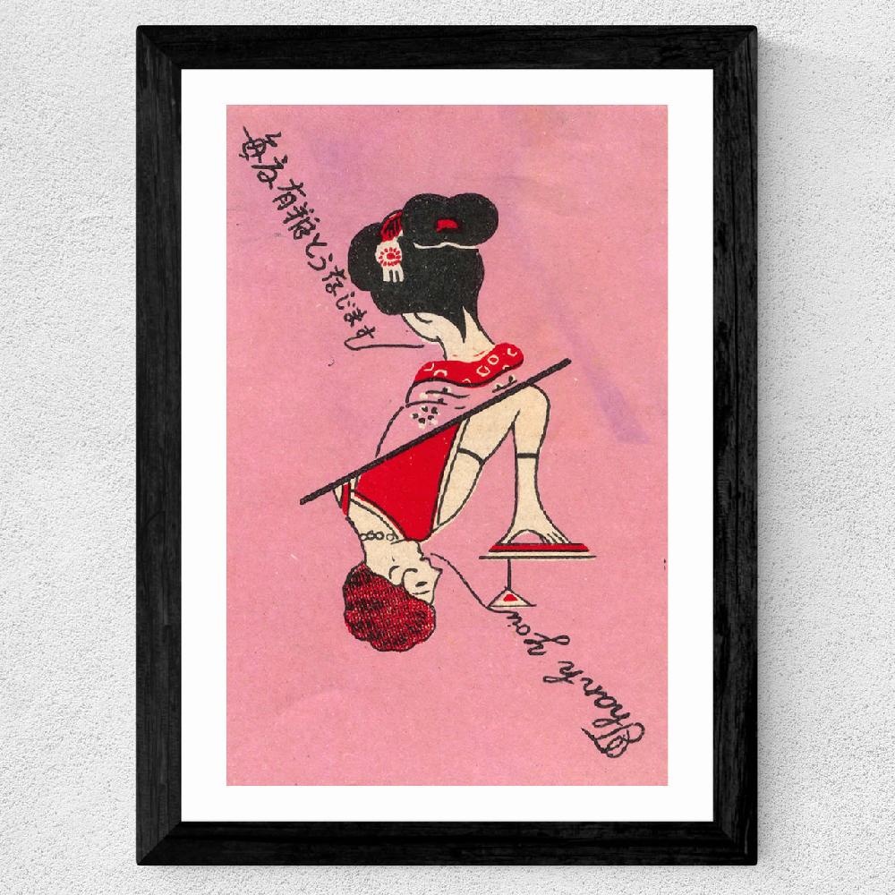 East End Prints Pink Geisha Matchbox