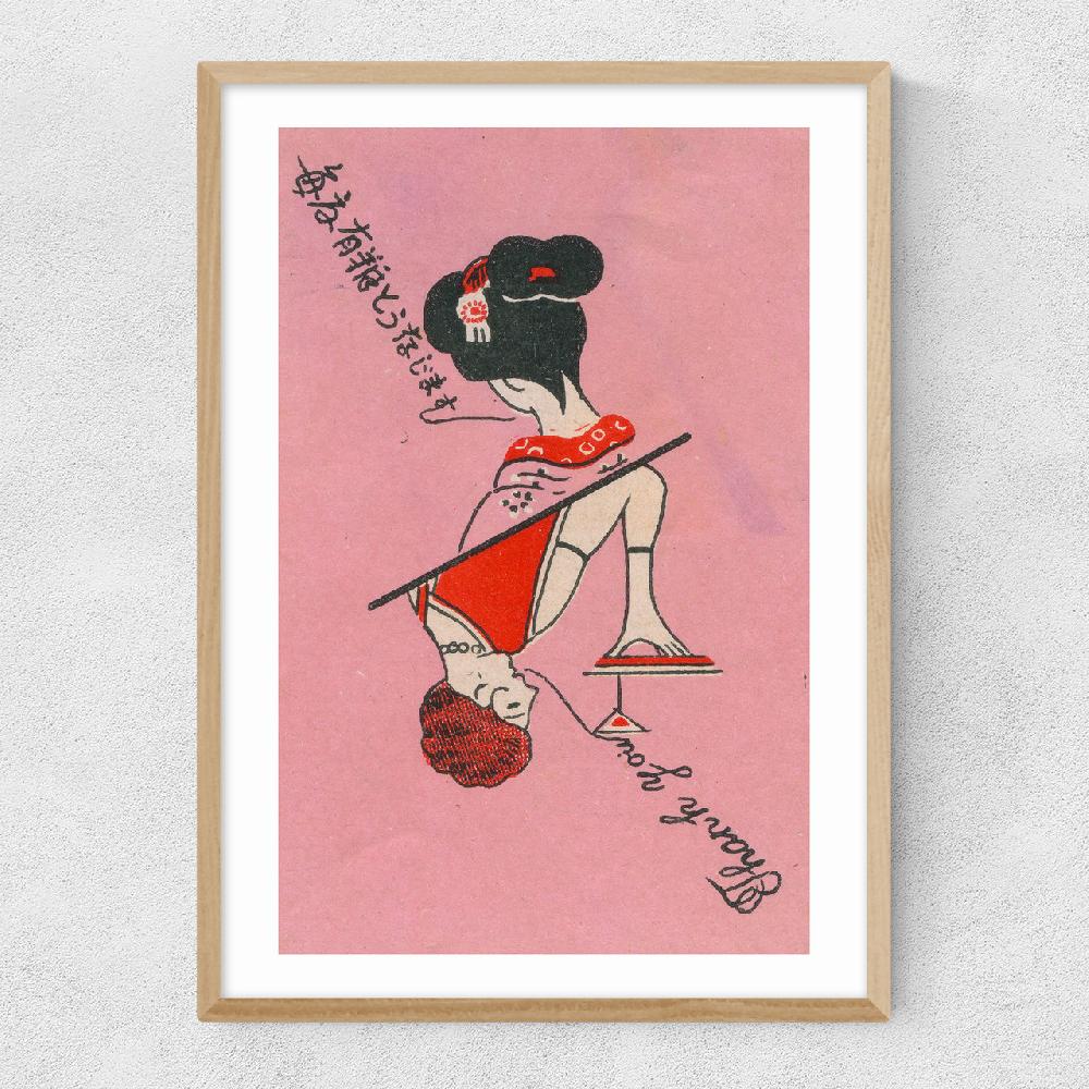 East End Prints Pink Geisha Matchbox