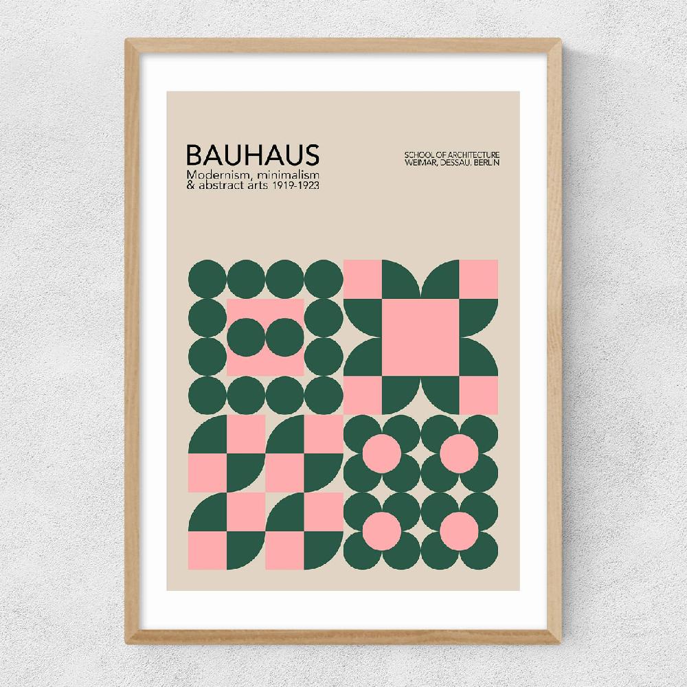 East End Prints Pink & Green Bauhaus