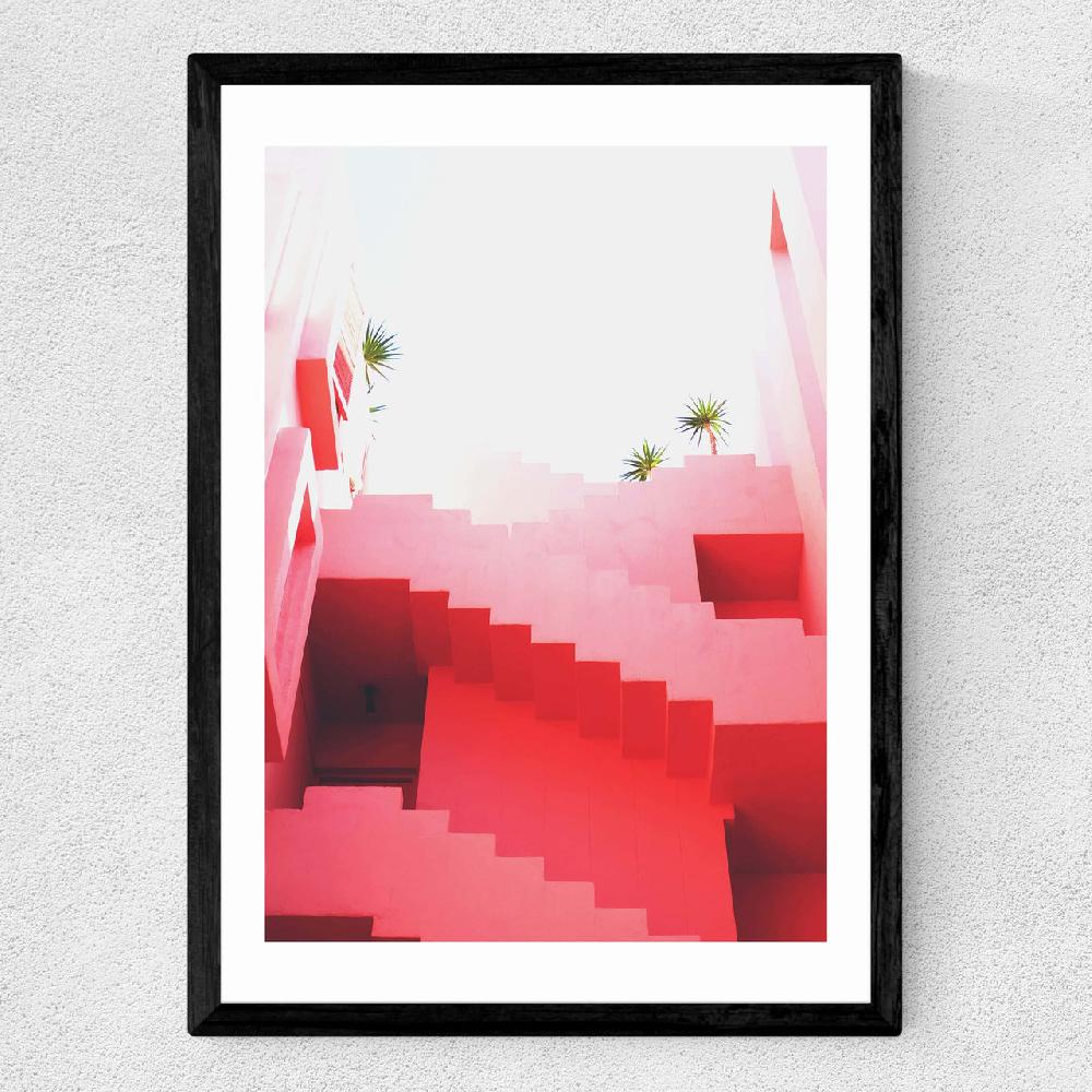 East End Prints Pink Stairs