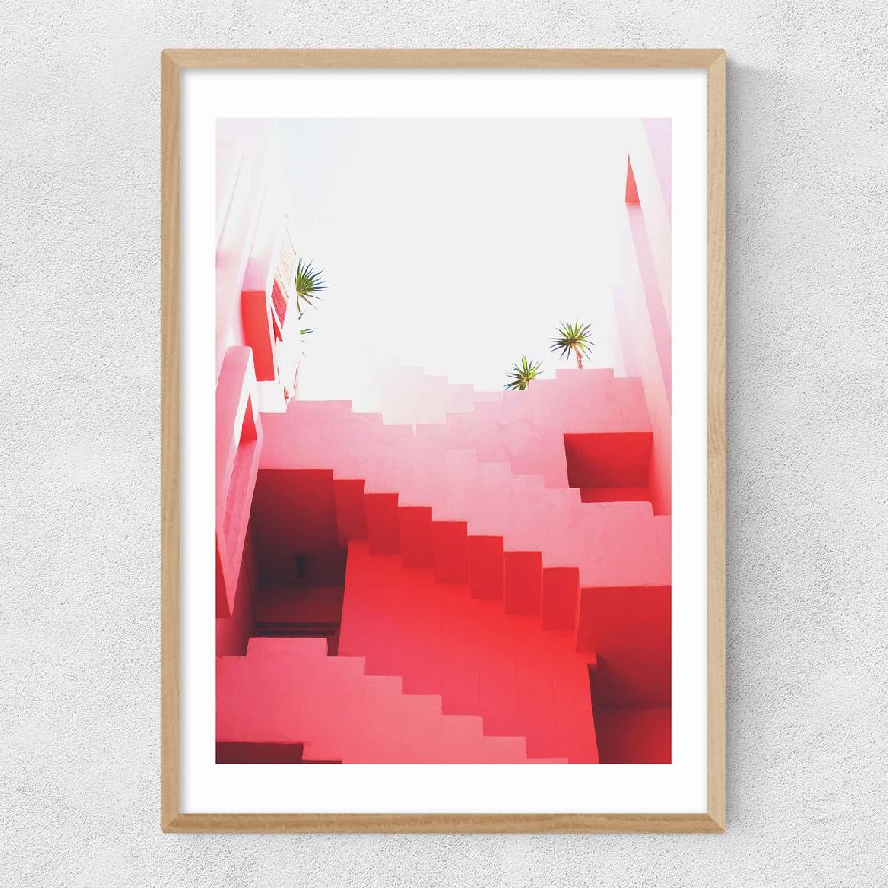 East End Prints Pink Stairs