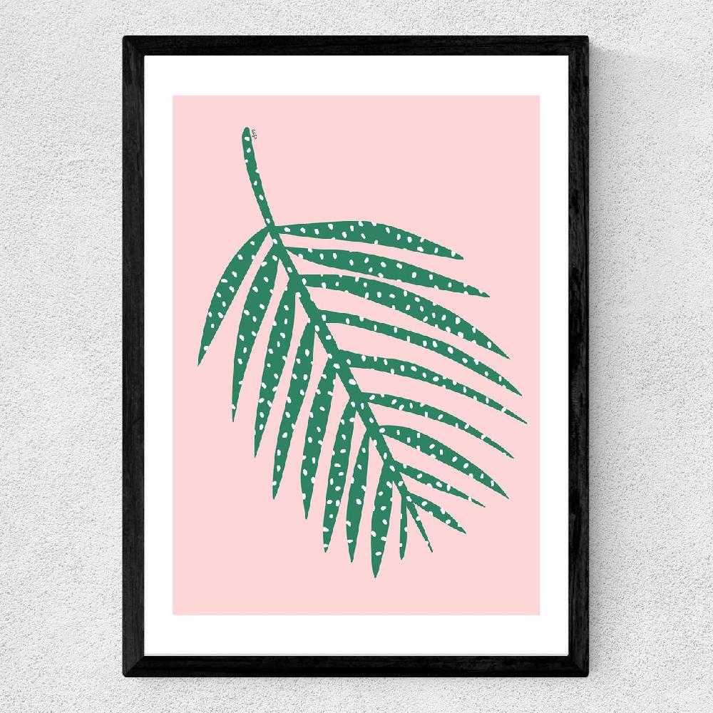 East End Prints Polka Dot Leaf In Pink