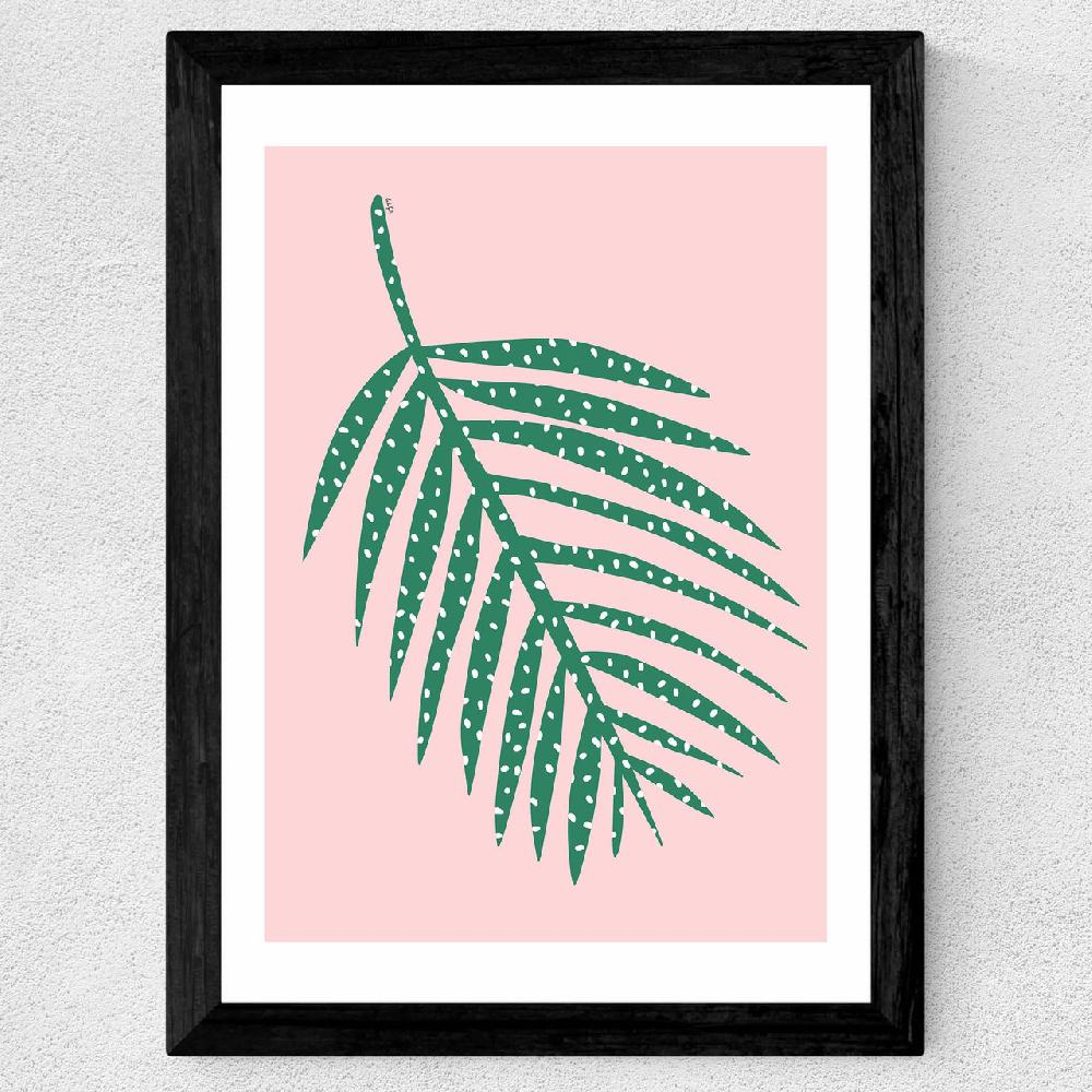 East End Prints Polka Dot Leaf In Pink