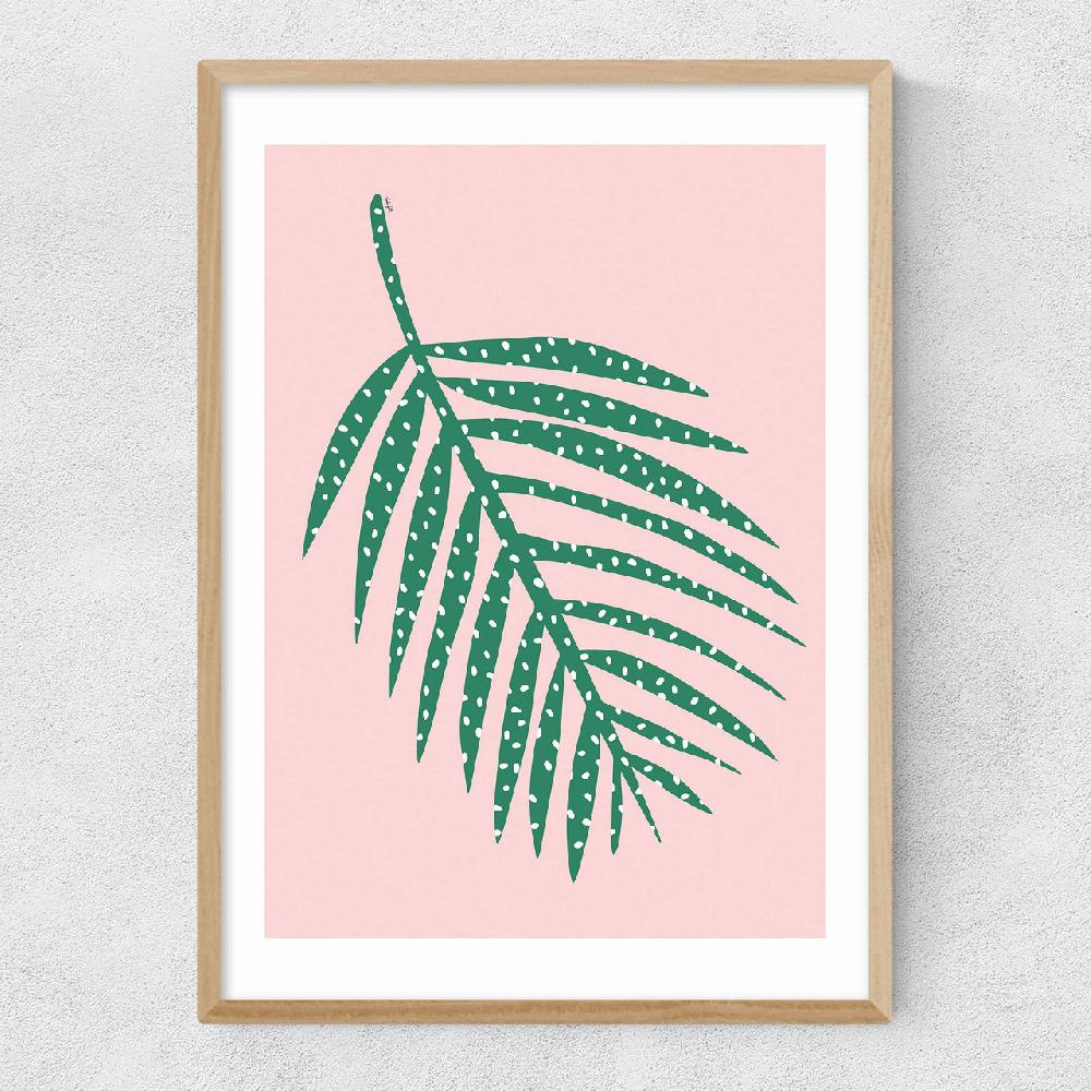 East End Prints Polka Dot Leaf In Pink