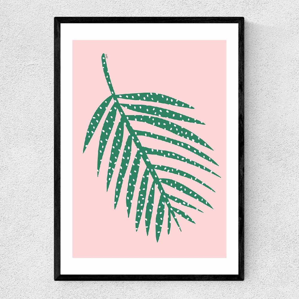 east end prints Polka Dot Leaf In Pink