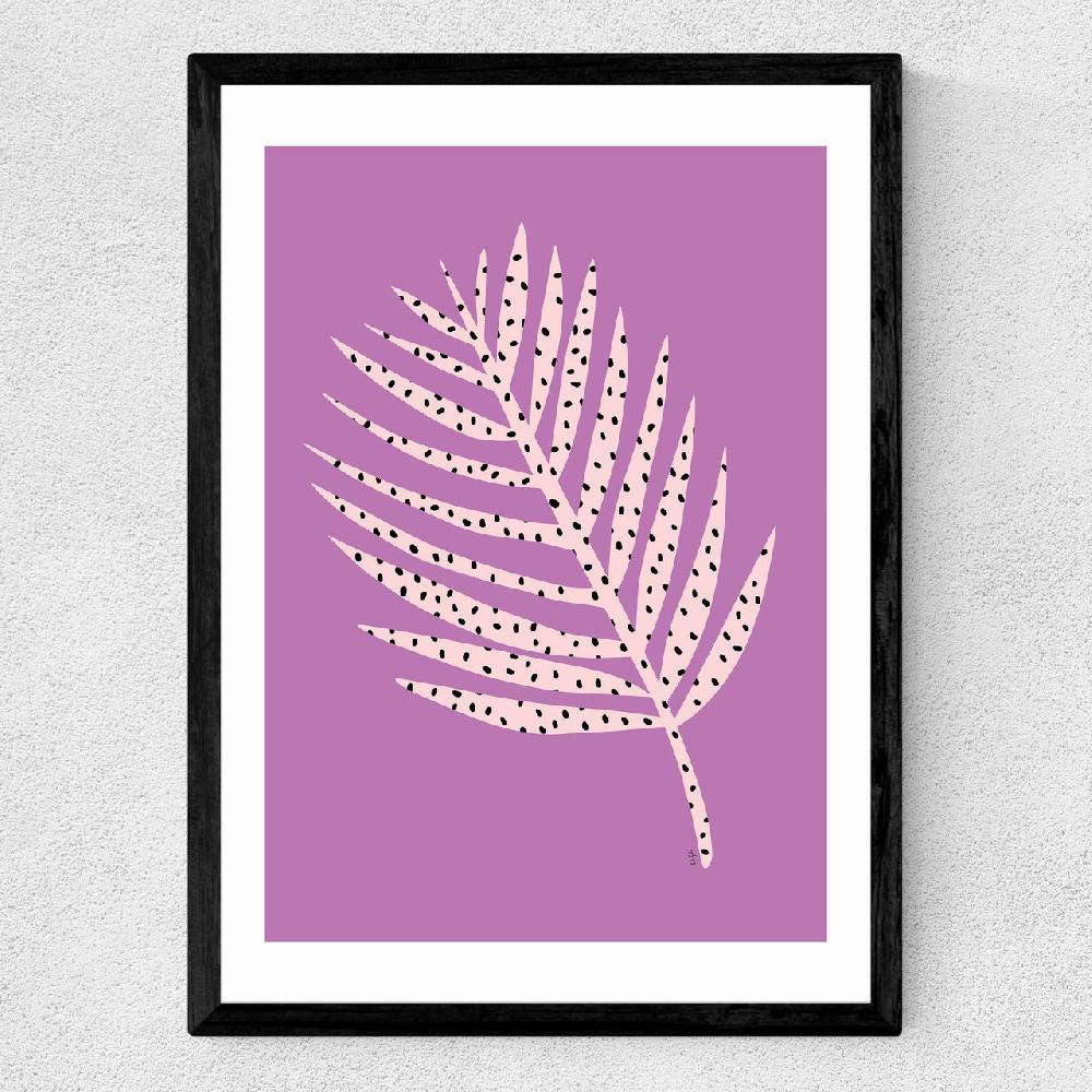 East End Prints Polka Dot Leaf In Purple
