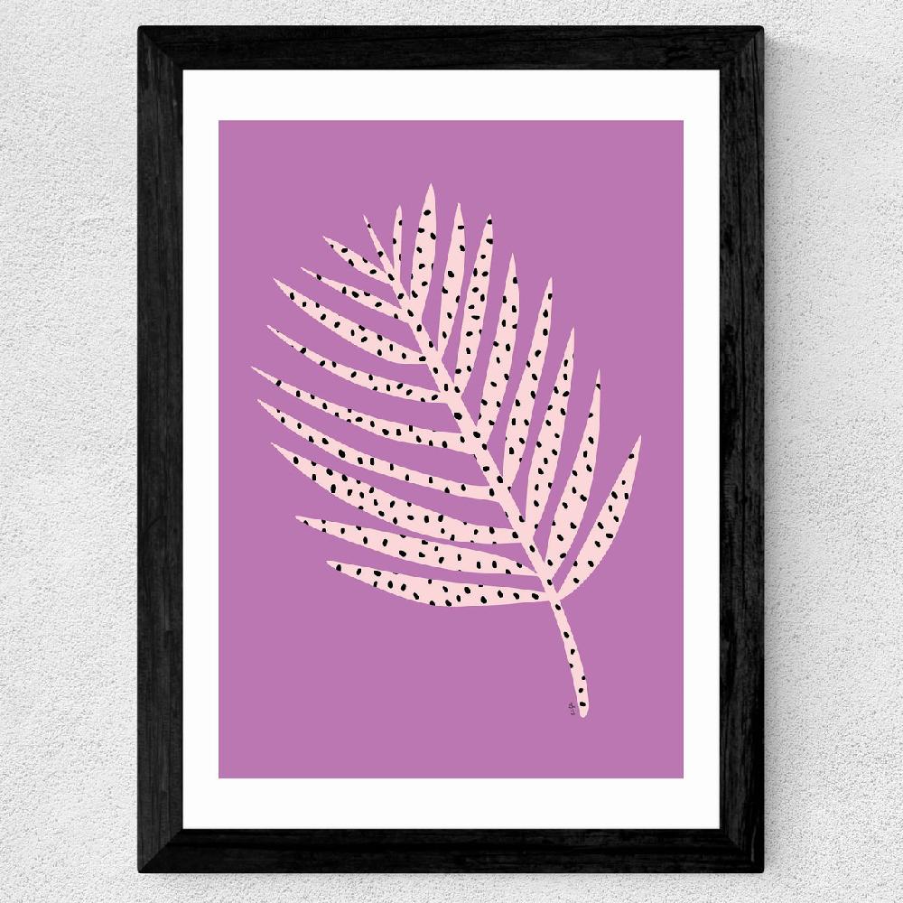 East End Prints Polka Dot Leaf In Purple