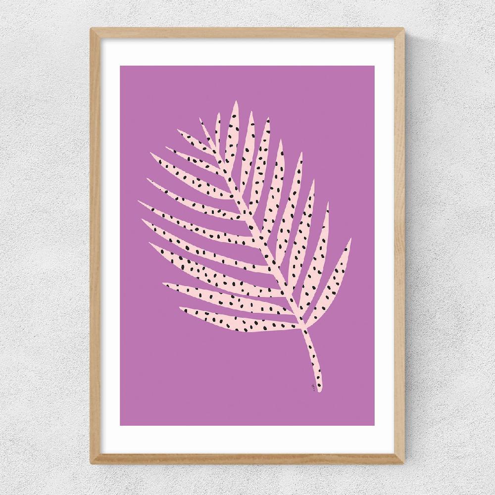 East End Prints Polka Dot Leaf In Purple