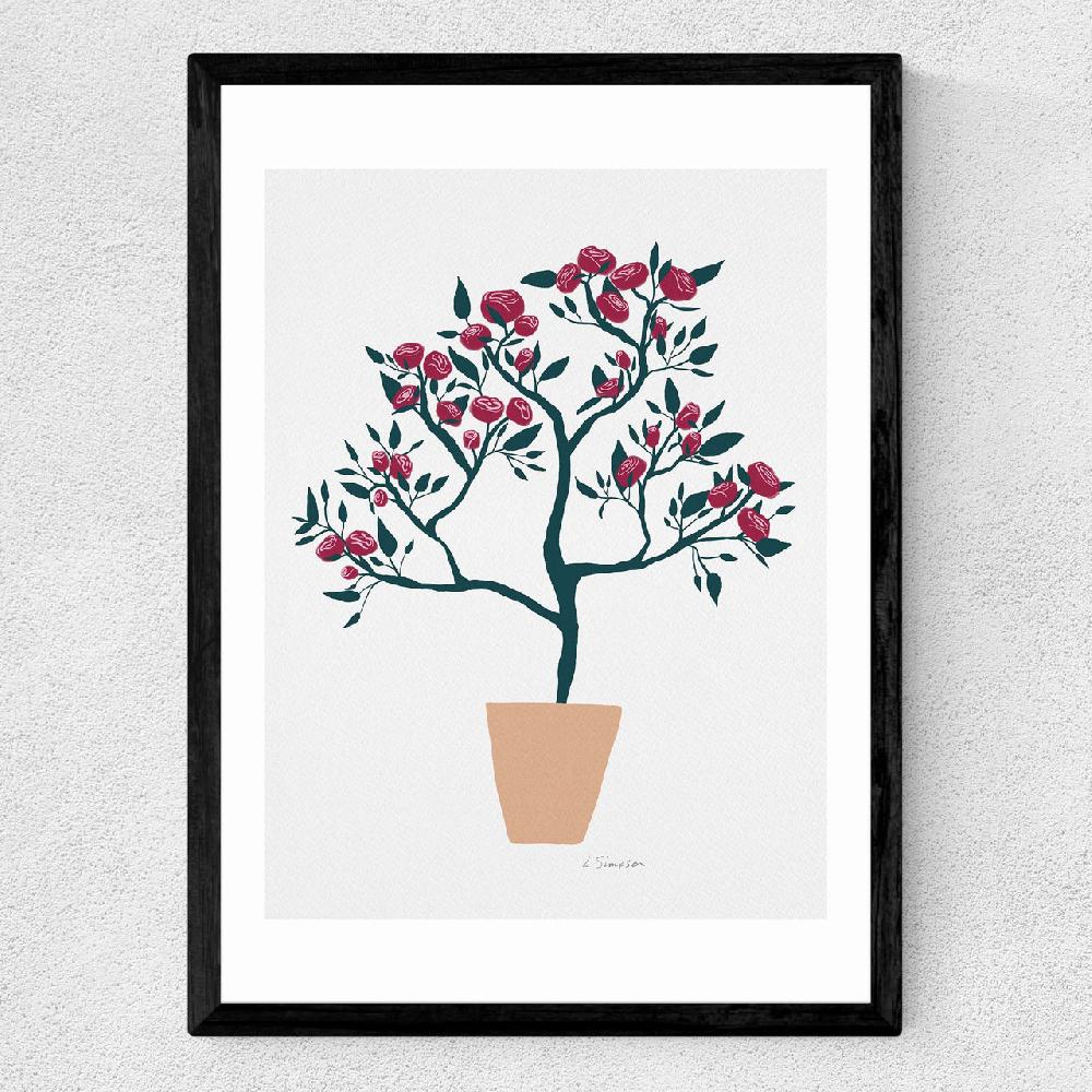 East End Prints Potted Roses