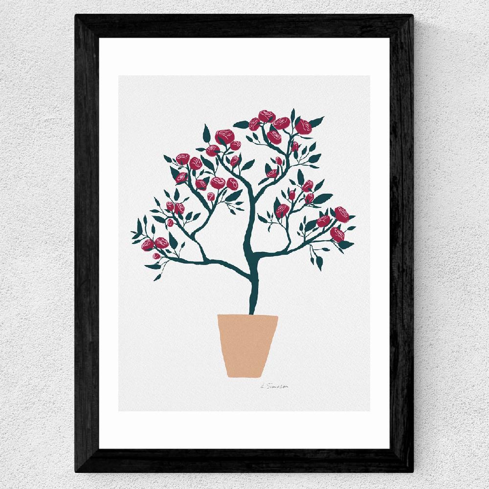 East End Prints Potted Roses
