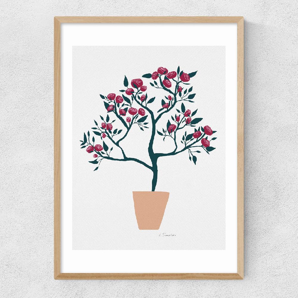 East End Prints Potted Roses