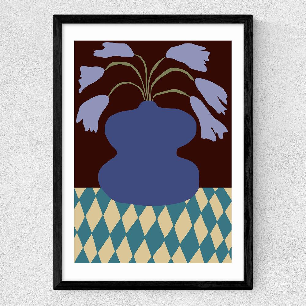 East End Prints Purple Pottery And Dropping Lily