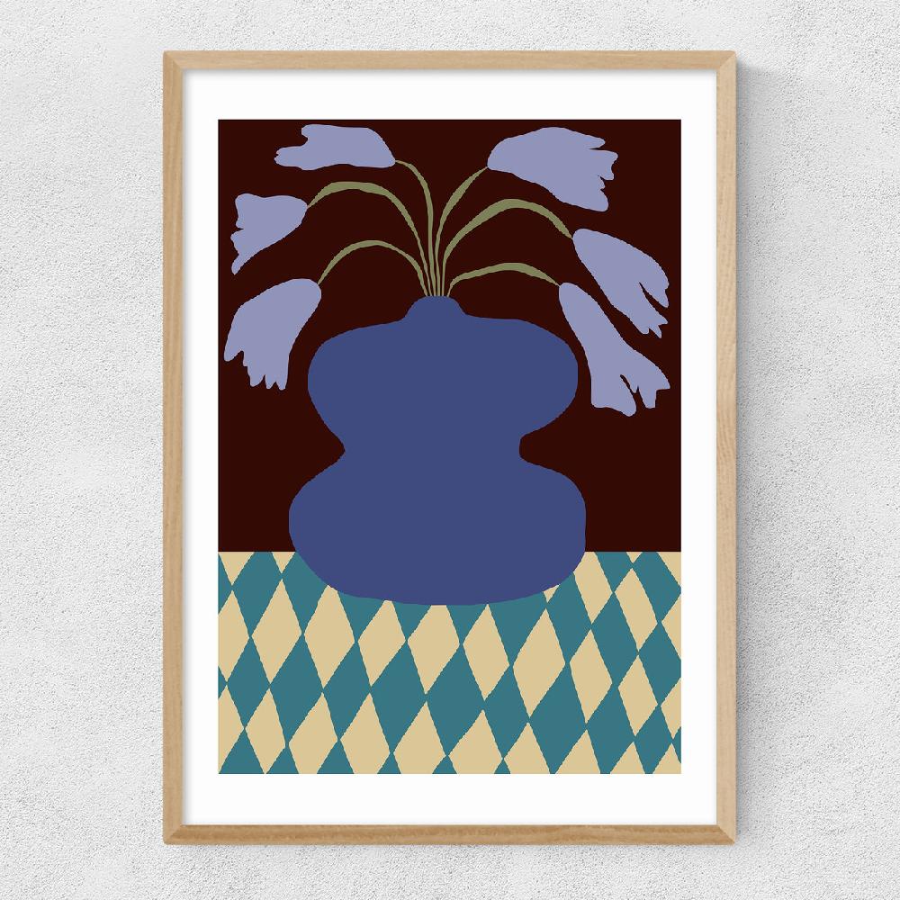 East End Prints Purple Pottery And Dropping Lily