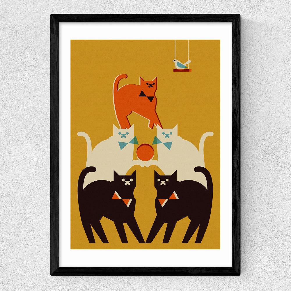 East End Prints Pyramid Of Cats