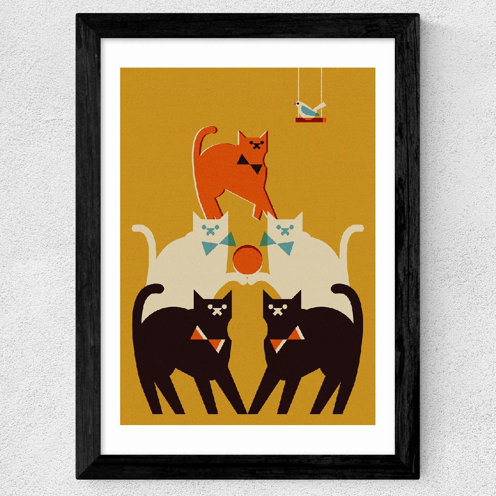 East End Prints Pyramid Of Cats