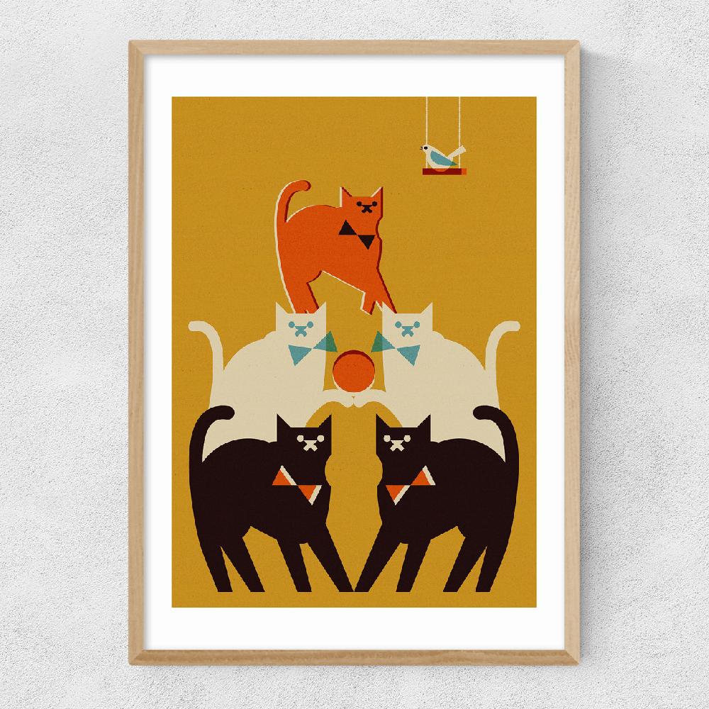 East End Prints Pyramid Of Cats
