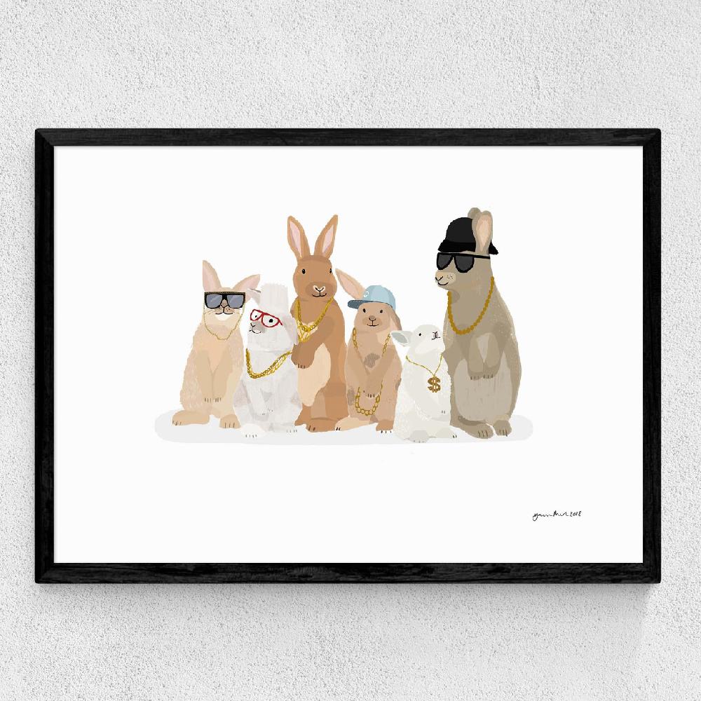 East End Prints Rabbit Hip Hop