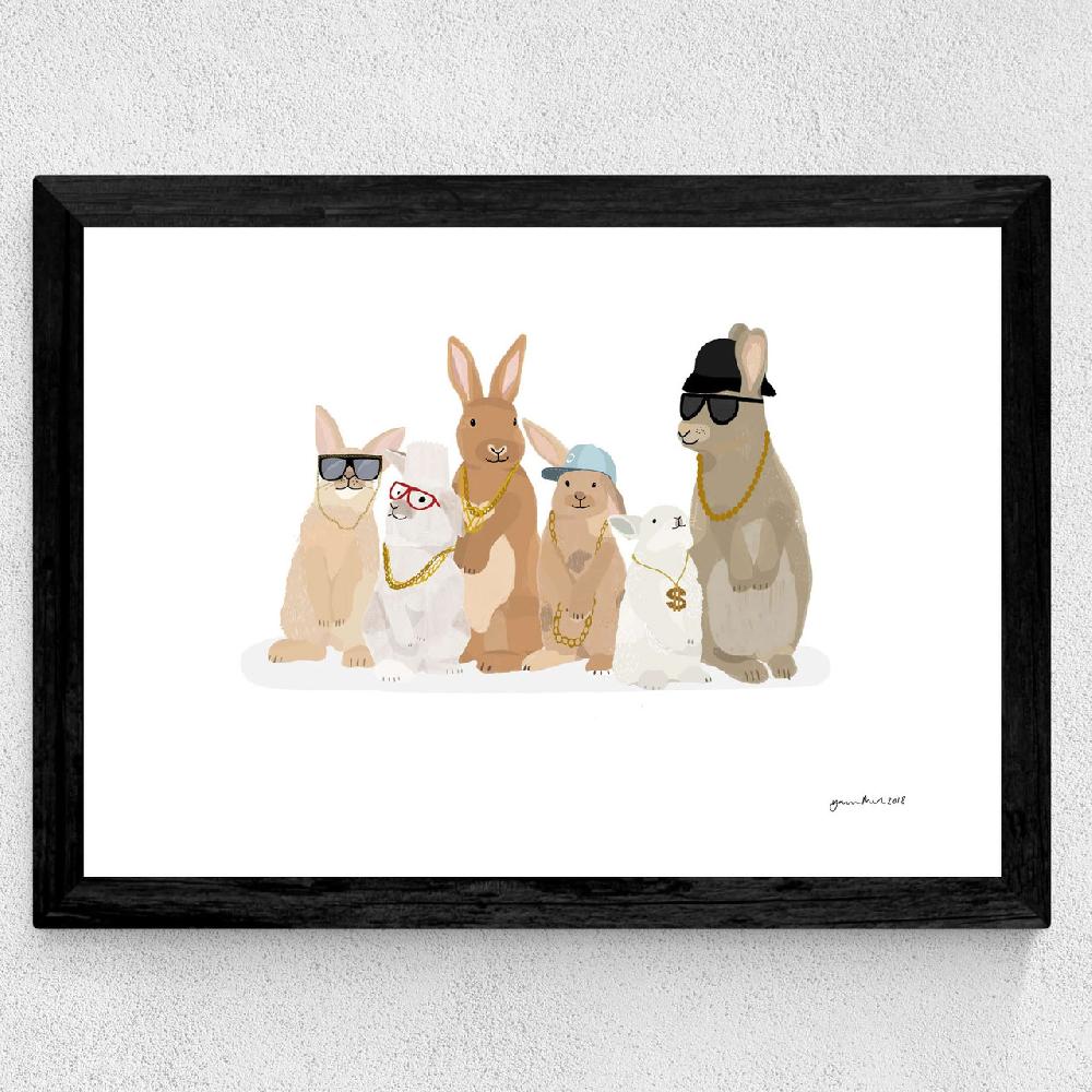 East End Prints Rabbit Hip Hop