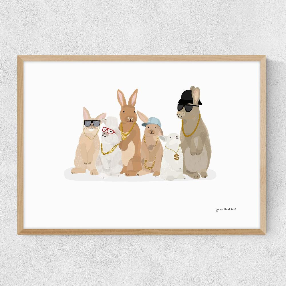 East End Prints Rabbit Hip Hop