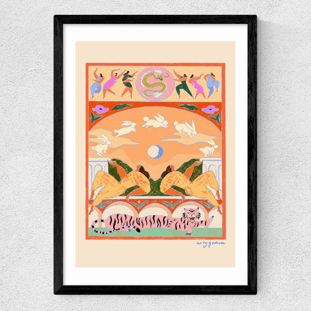 East End Prints Rabbit Jumps Over The Moon