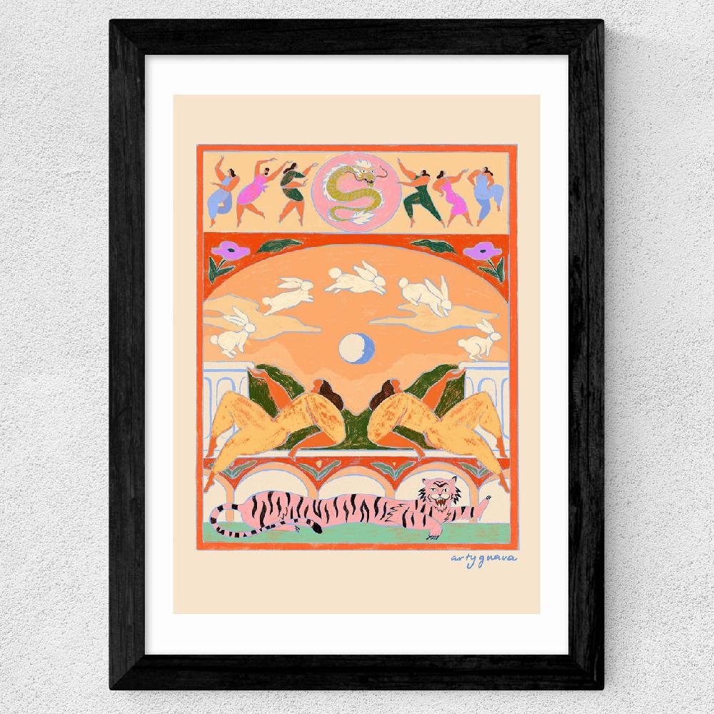 East End Prints Rabbit Jumps Over The Moon