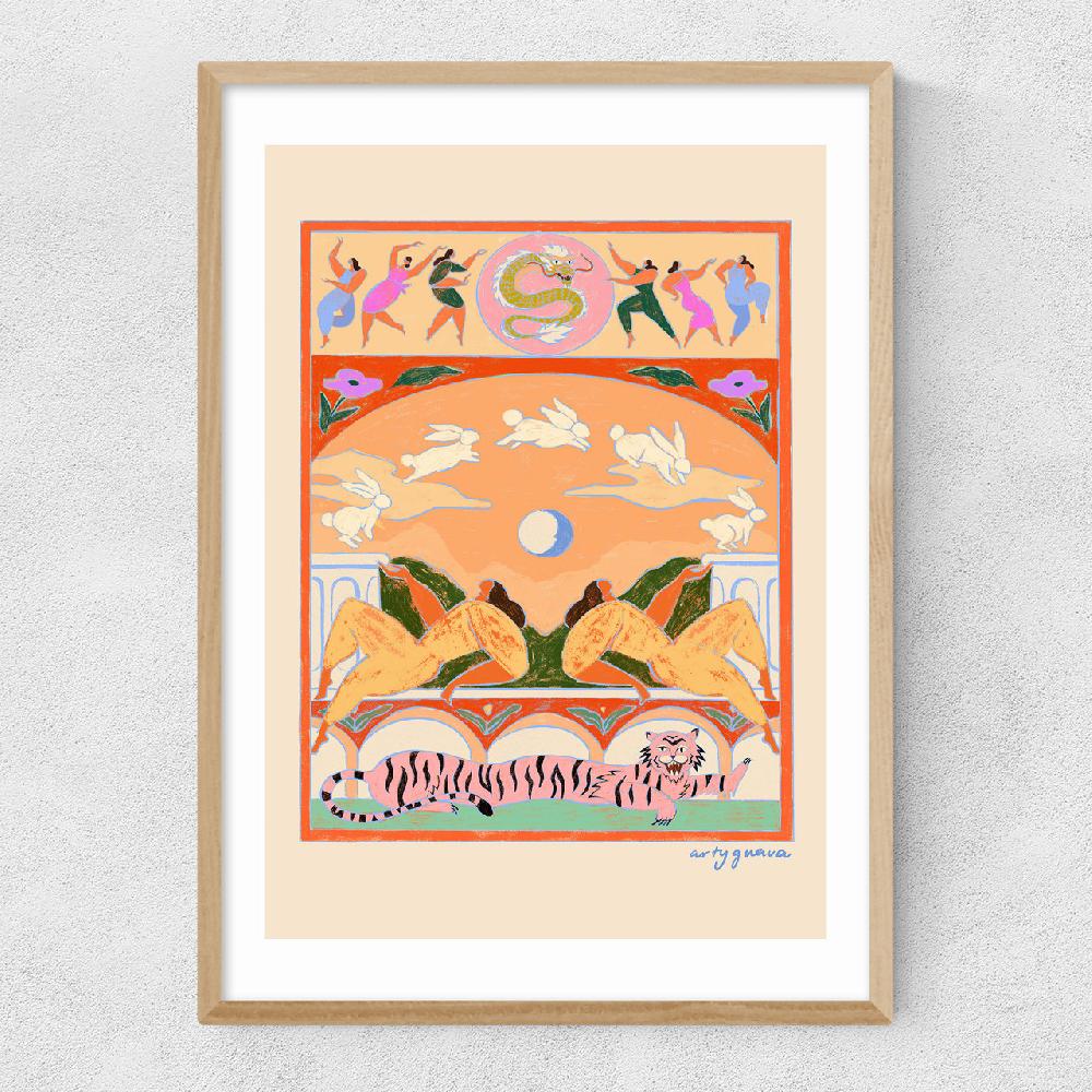 East End Prints Rabbit Jumps Over The Moon