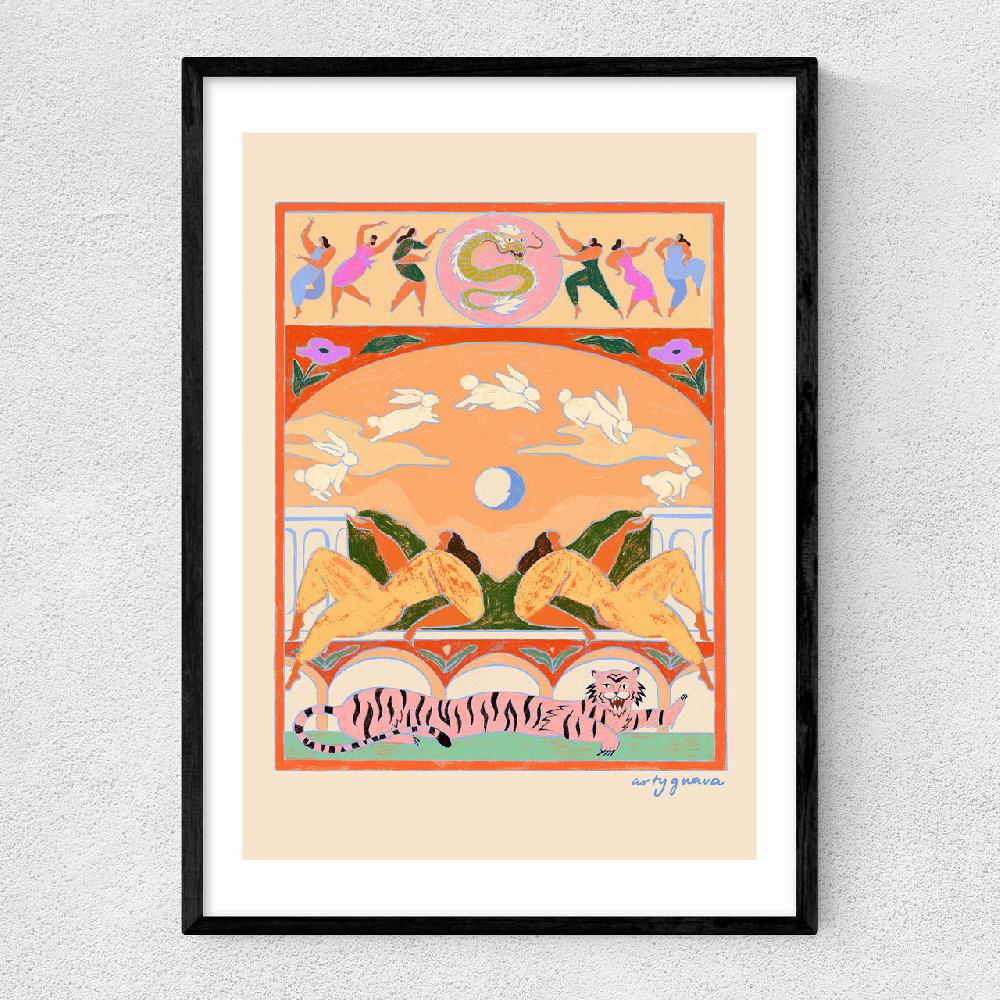 east end prints Rabbit Jumps Over The Moon