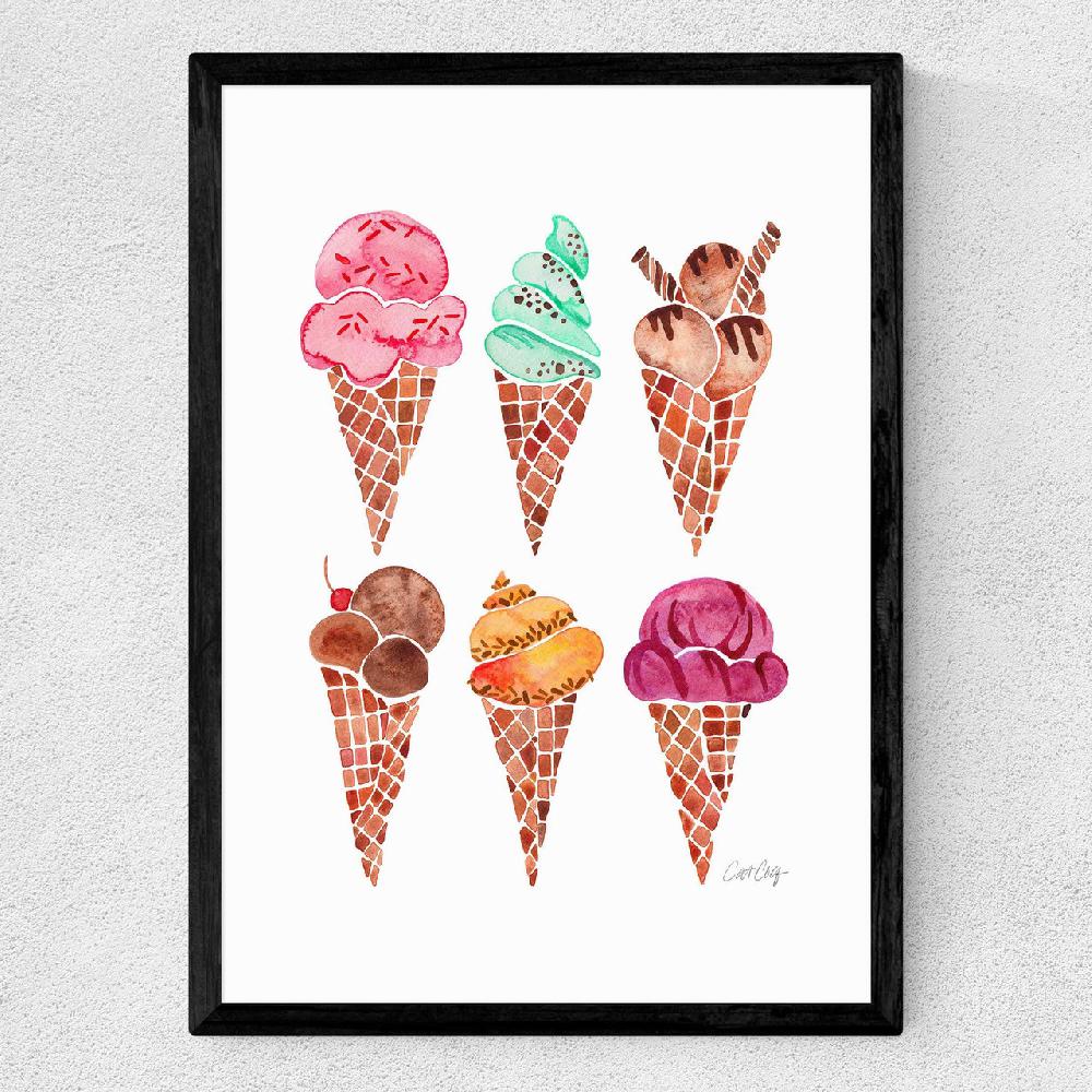 East End Prints Rainbow IceCream Cones