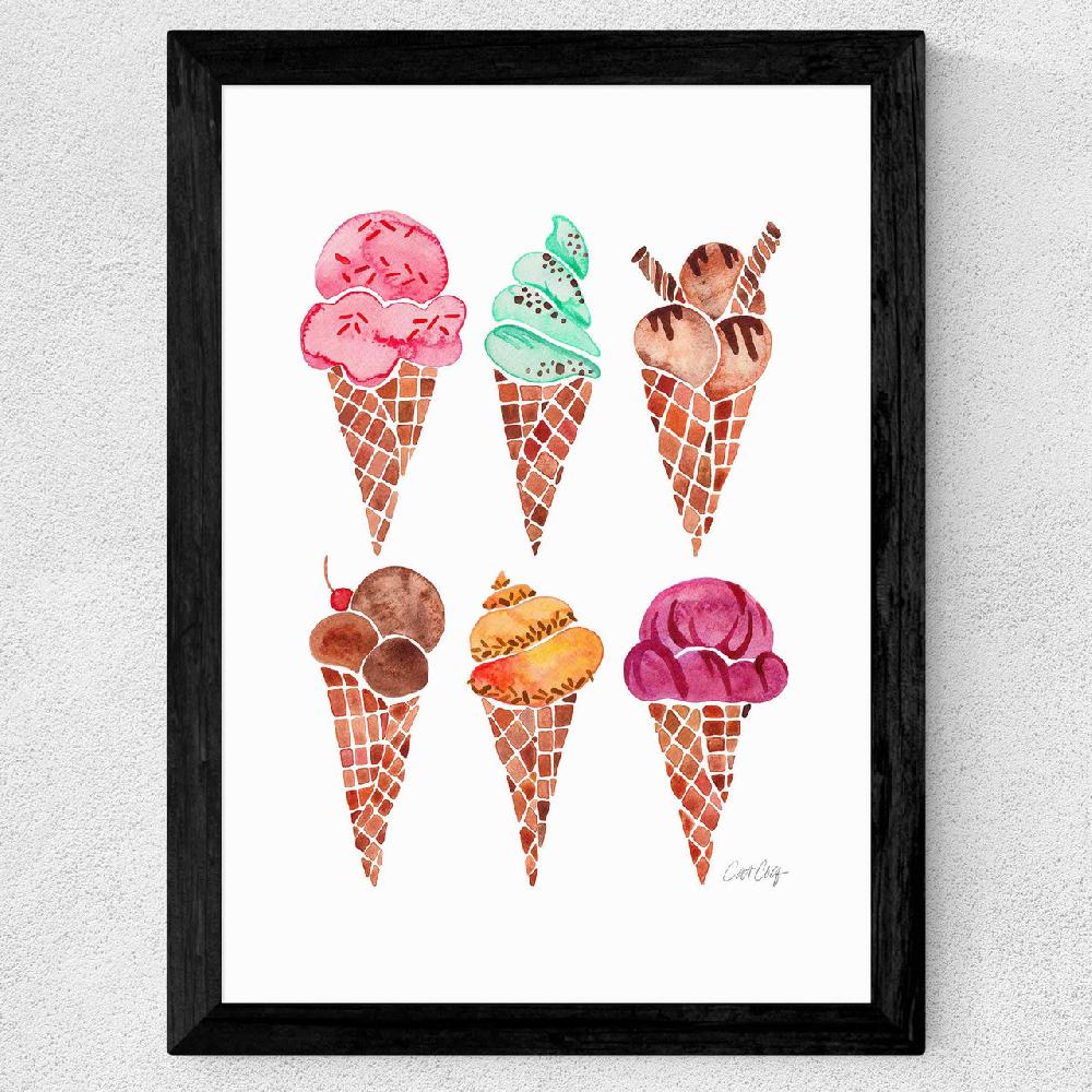 East End Prints Rainbow IceCream Cones