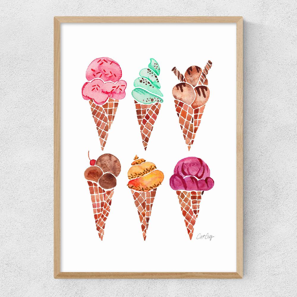 East End Prints Rainbow IceCream Cones