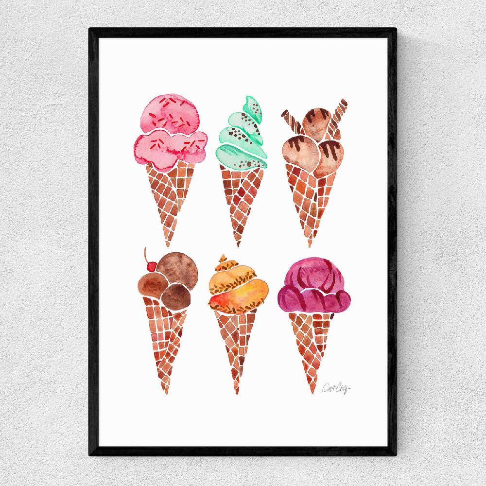 east end prints Rainbow IceCream Cones