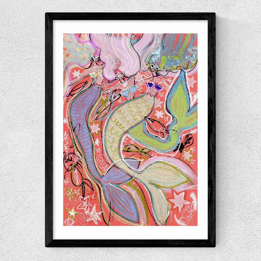 East End Prints Rainbow Mermaids