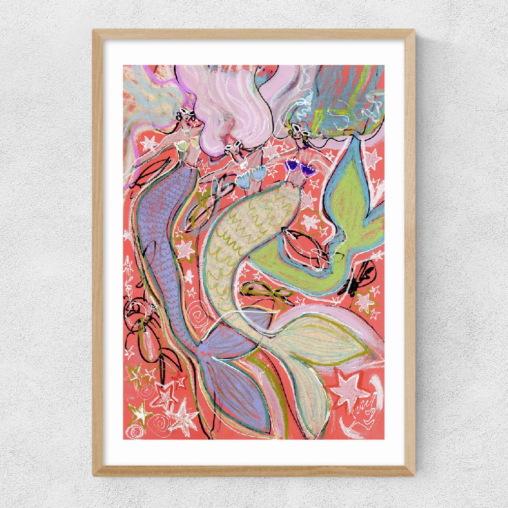 East End Prints Rainbow Mermaids