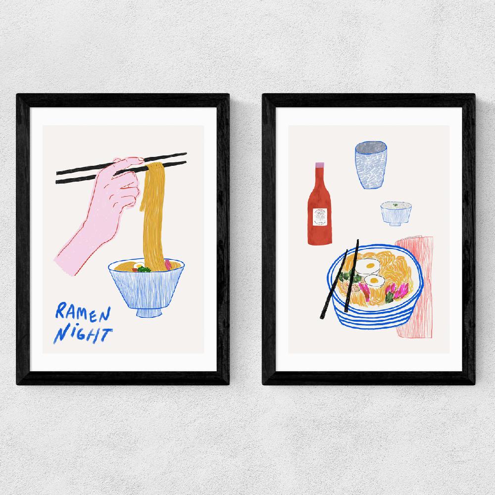 East End Prints Ramen Night Diptych
