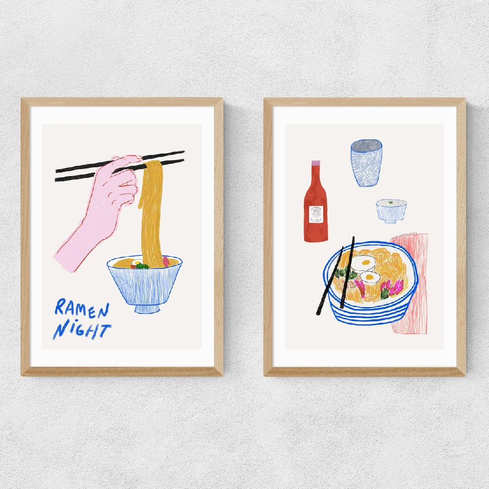 East End Prints Ramen Night Diptych