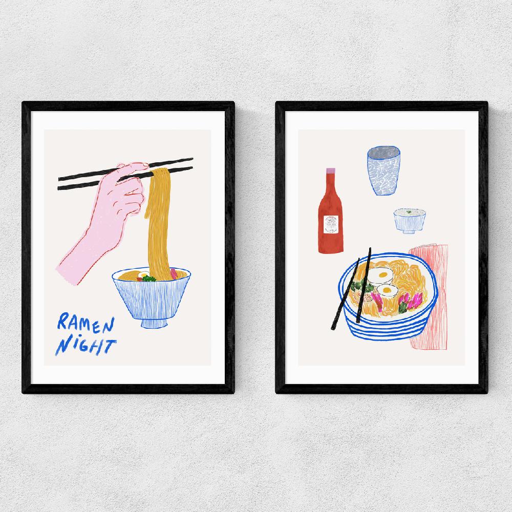 east end prints Ramen Night Diptych