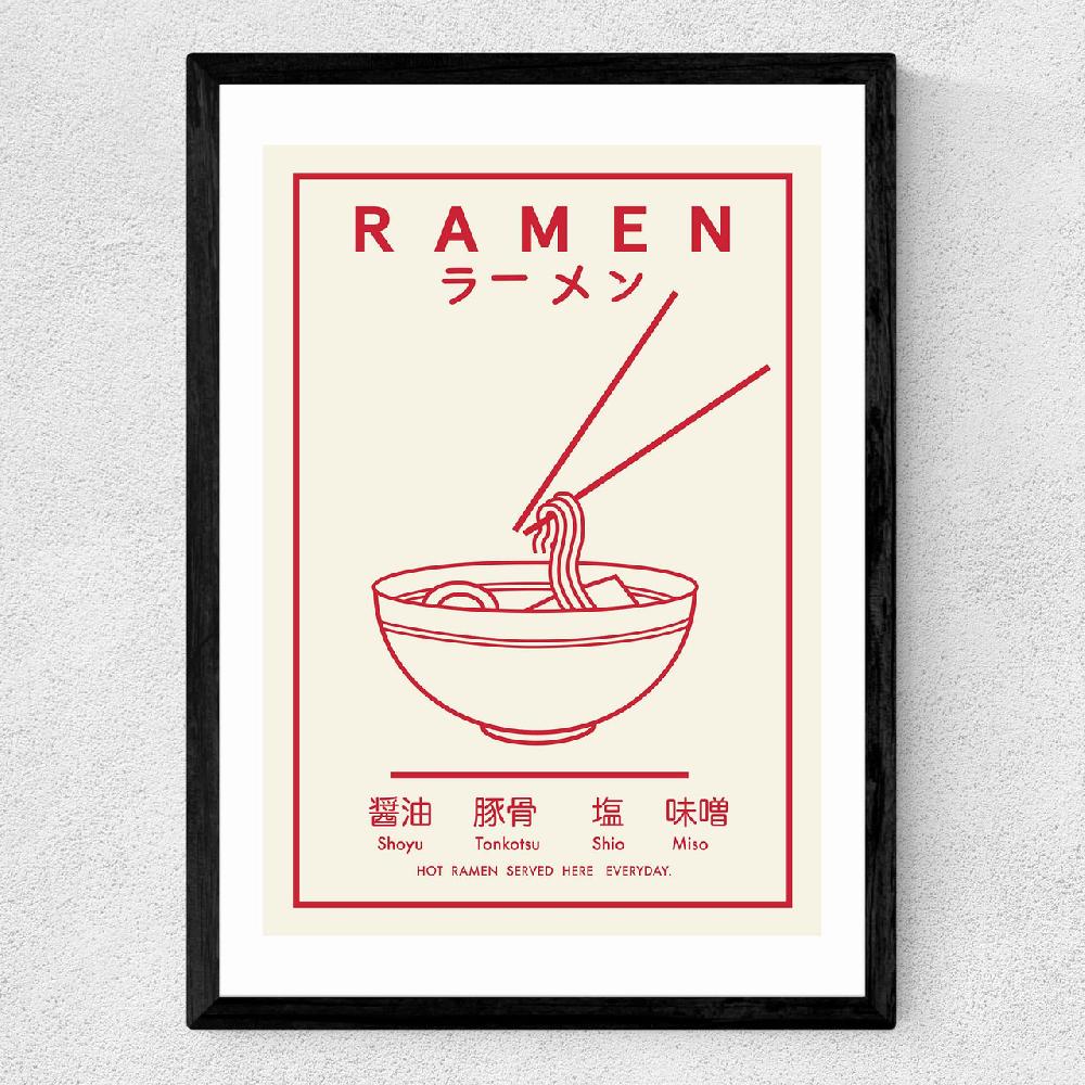 East End Prints Ramen (Red And White)