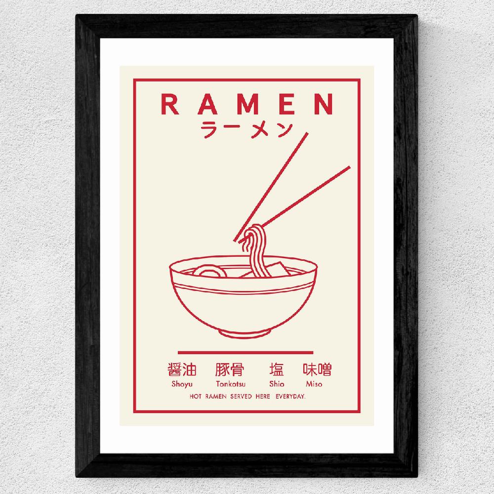 East End Prints Ramen (Red And White)