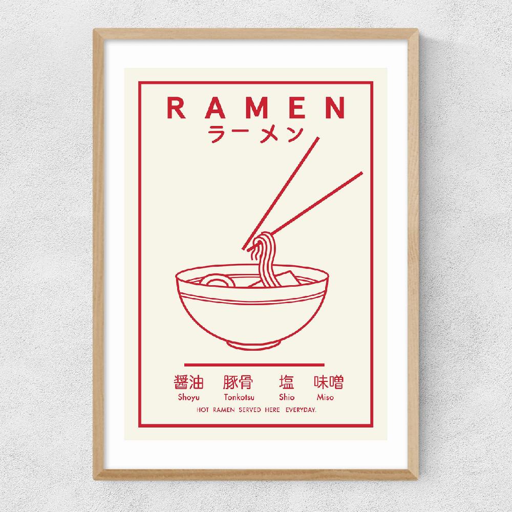 East End Prints Ramen (Red And White)