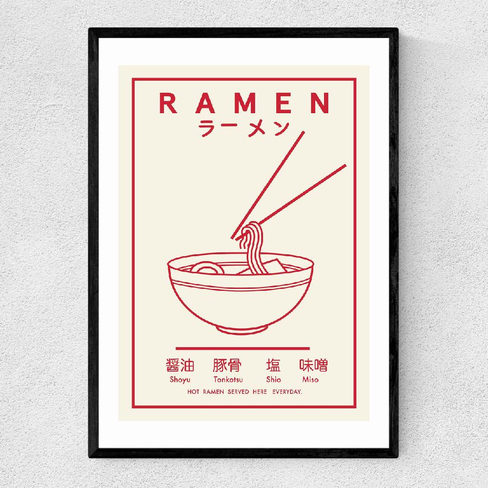 east end prints Ramen (Red and White)