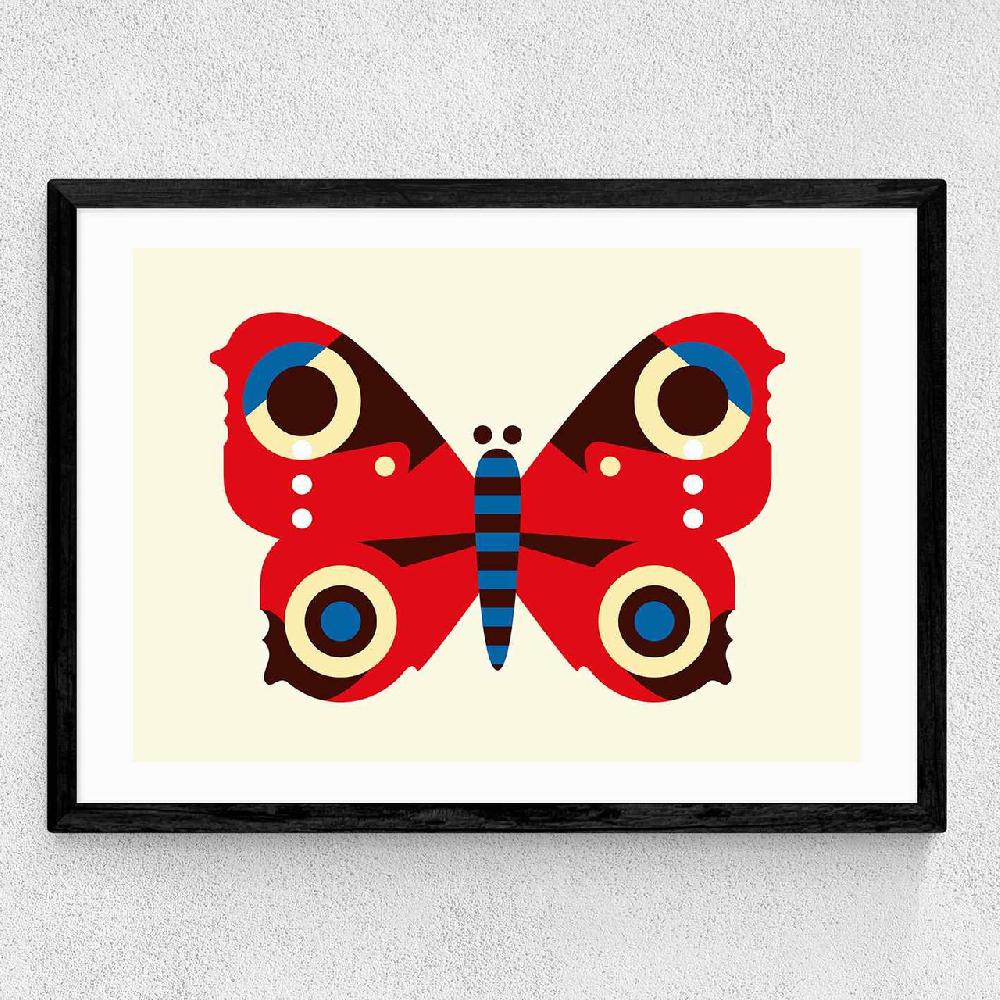 East End Prints Red Butterfly LS