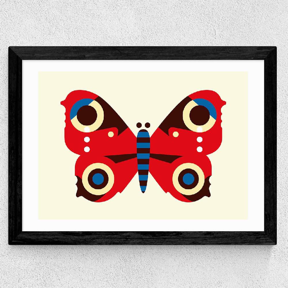 East End Prints Red Butterfly LS