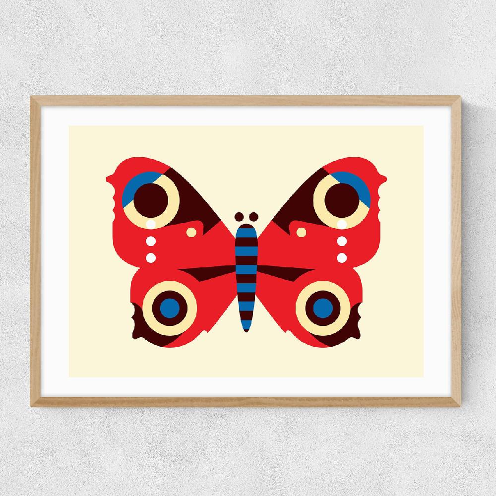 East End Prints Red Butterfly LS