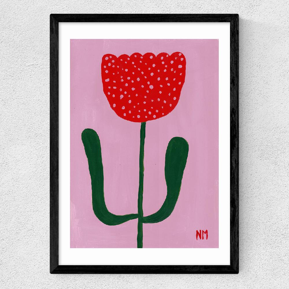 East End Prints Red Flower