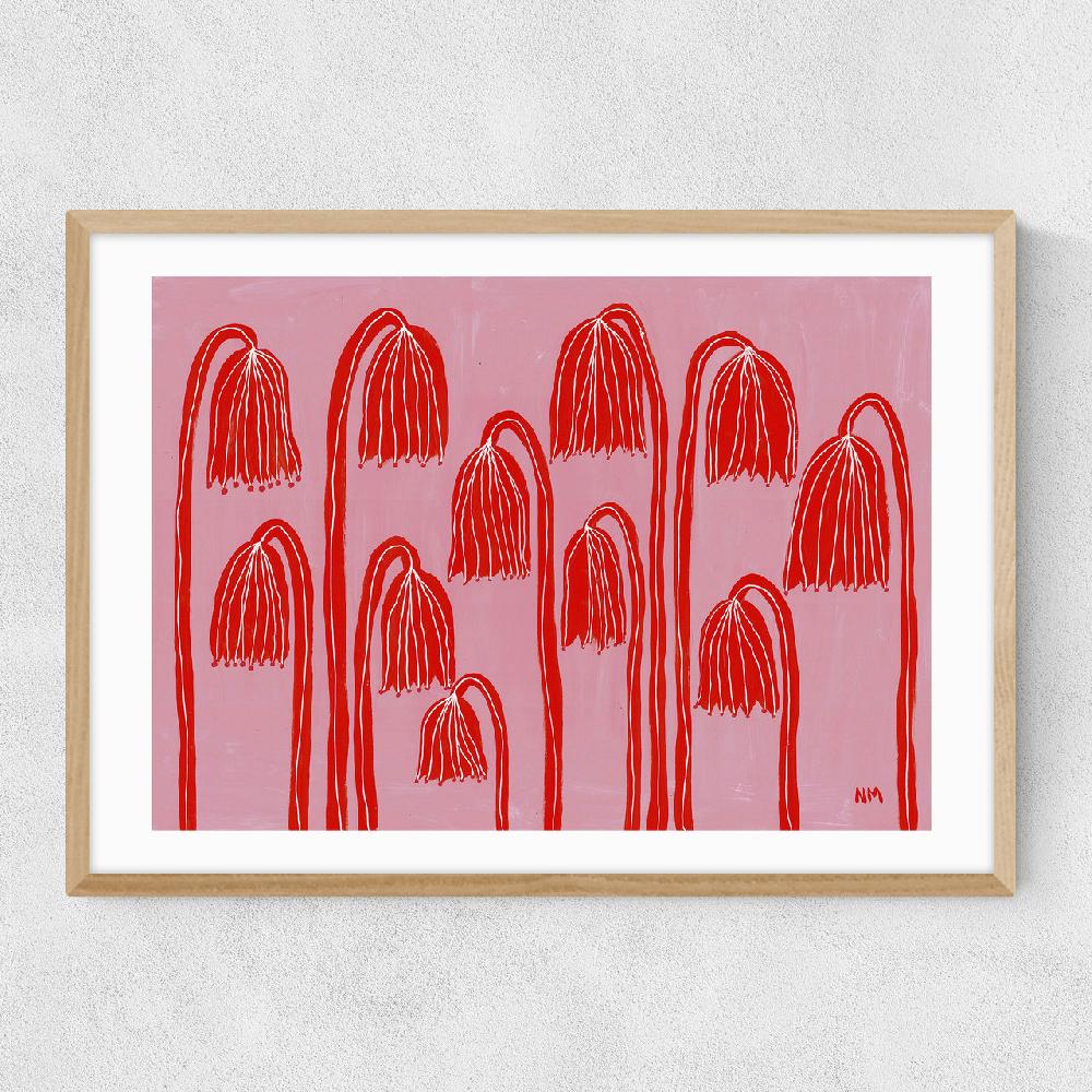 East End Prints Red Flowers Landscape
