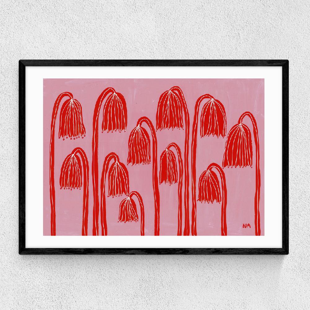 east end prints Red Flowers Landscape