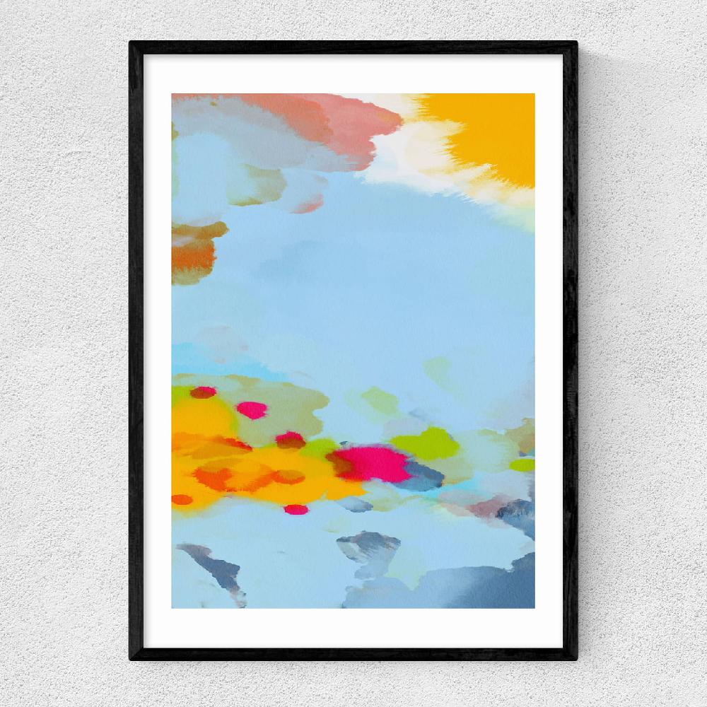 east end prints Red Poppies Field Abstract I