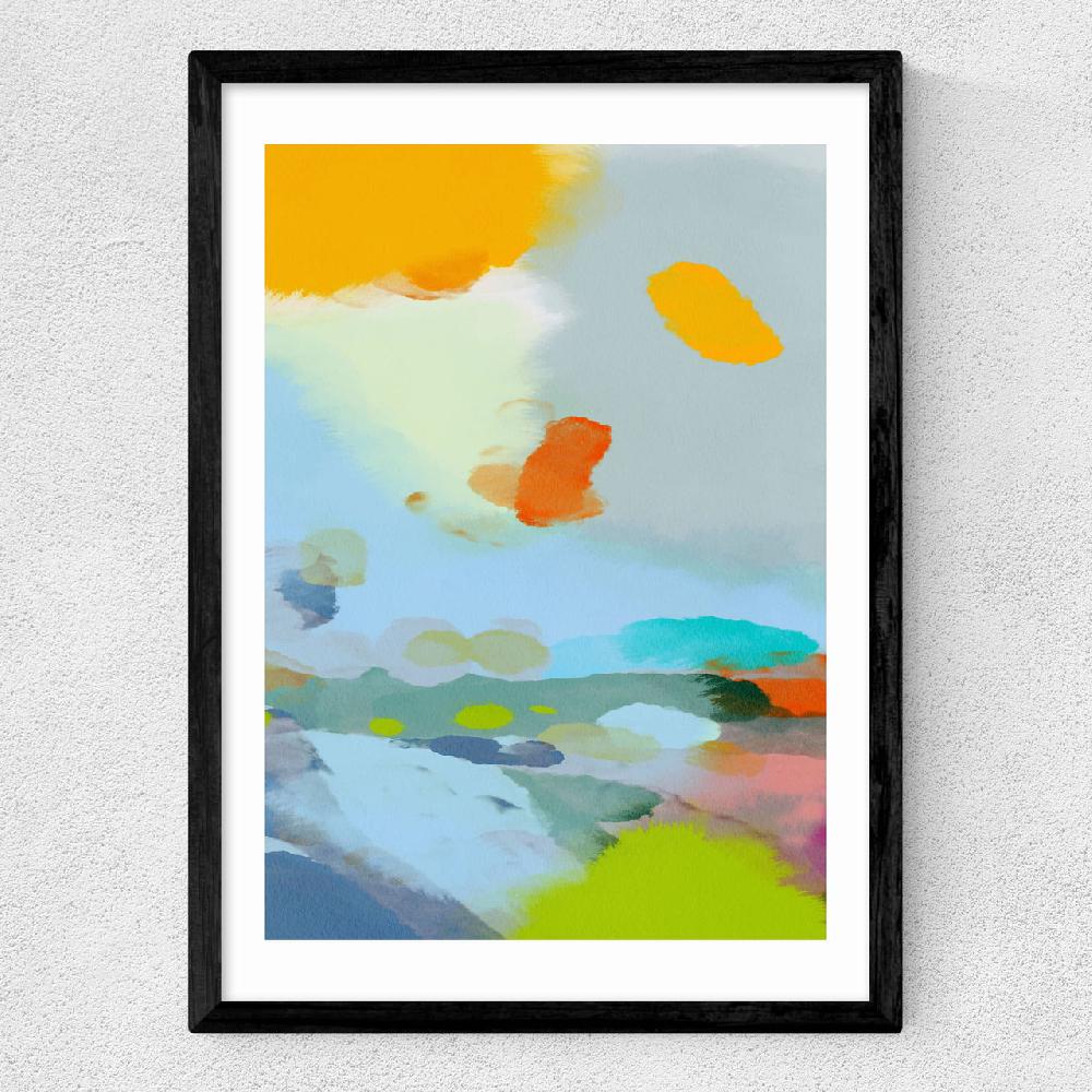East End Prints Red Poppies Field Abstract II