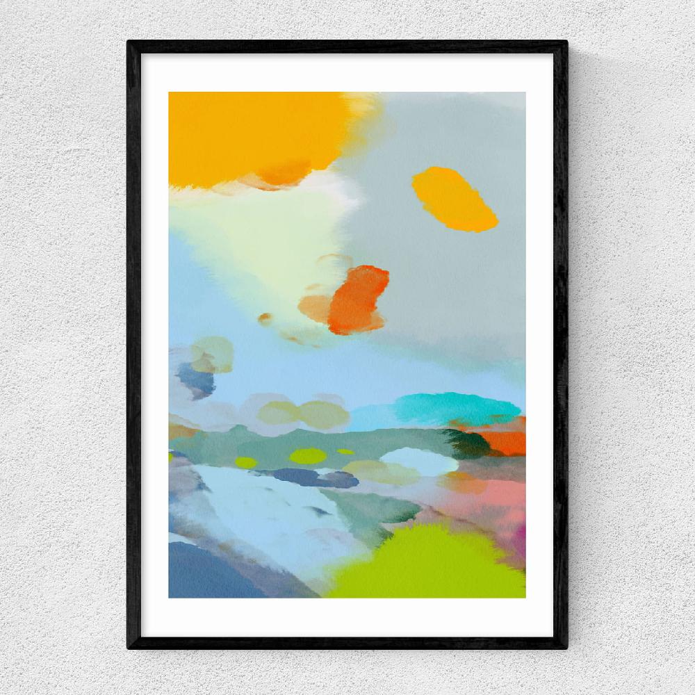 east end prints Red Poppies Field Abstract II