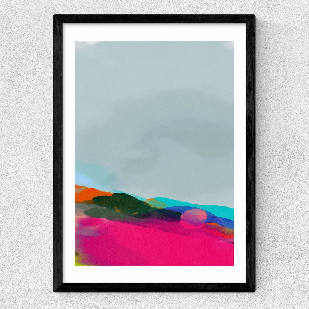 East End Prints Red Poppies Field Abstract III